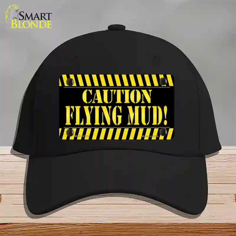 Caution Flying Mud Novelty License Plate Hat Cotton / Black