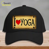 I Heart Yoga Novelty License Plate Hat Cotton / Black