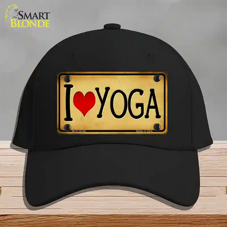 I Heart Yoga Novelty License Plate Hat Cotton / Black