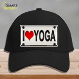 I Love Yoga Silver Novelty License Plate Hat Cotton / Black