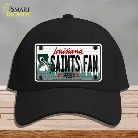 Saints Fan Louisiana Novelty License Plate Hat Cotton / Black