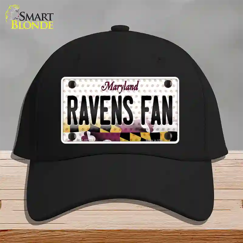 Ravens Fan Maryland Novelty License Plate Hat Cotton / Black