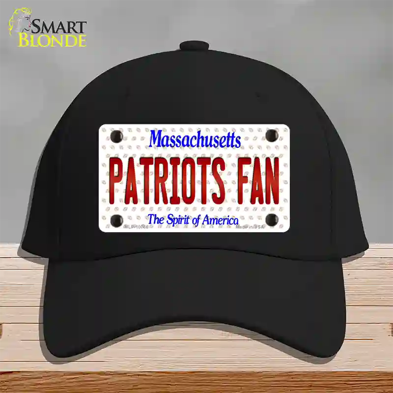 Patriots Fan Massachusetts Novelty License Plate Hat Cotton / Black