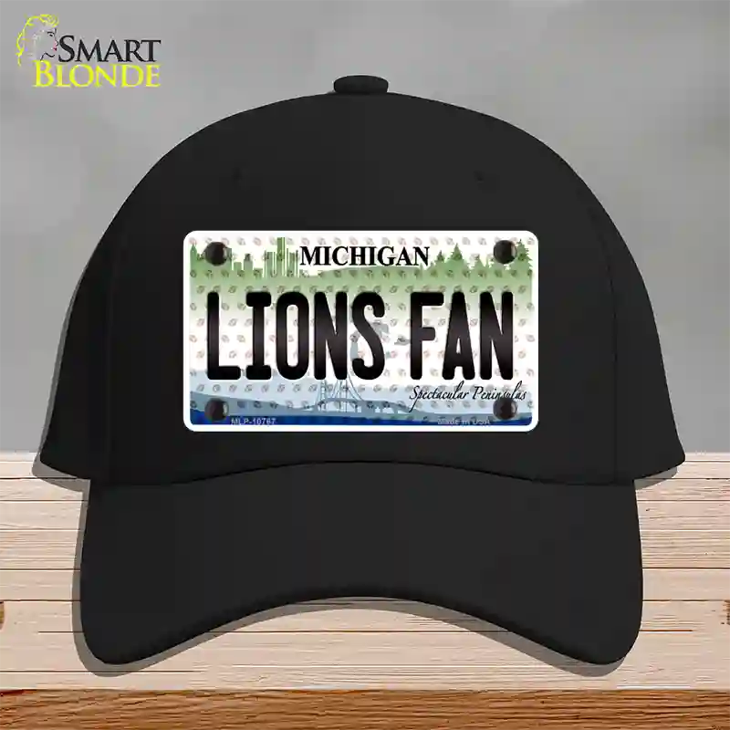 Lions Fan Michigan Novelty License Plate Hat Cotton / Black