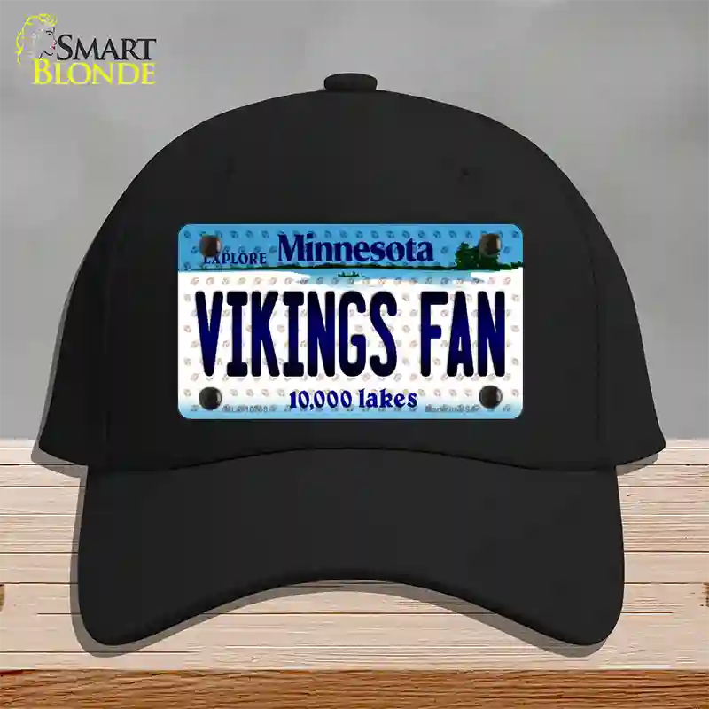 Vikings Fan Minnesota Novelty License Plate Hat Cotton / Black