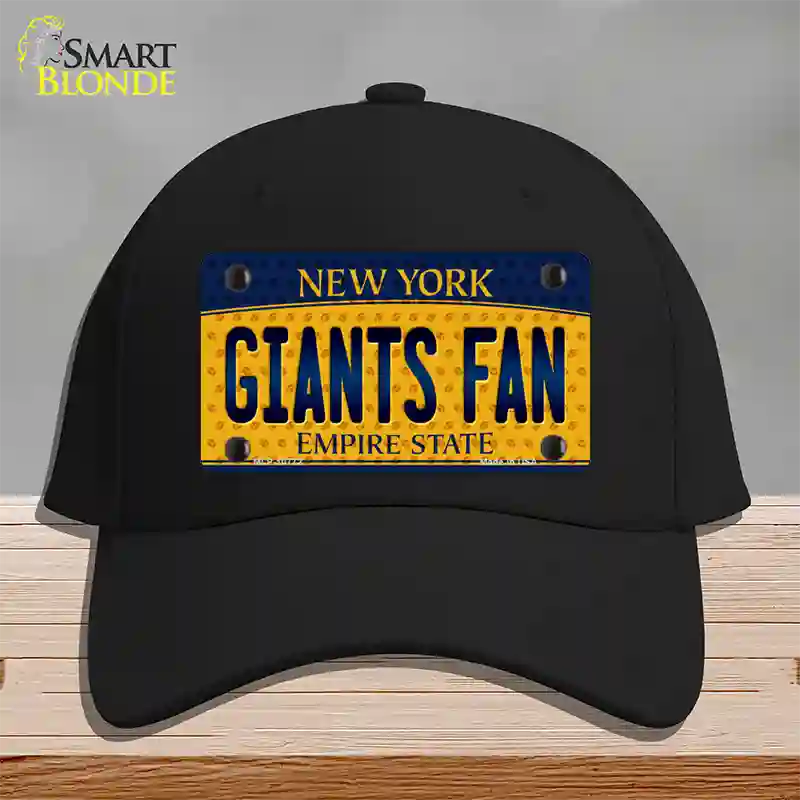 Giants Fan New York Novelty License Plate Hat Cotton / Black