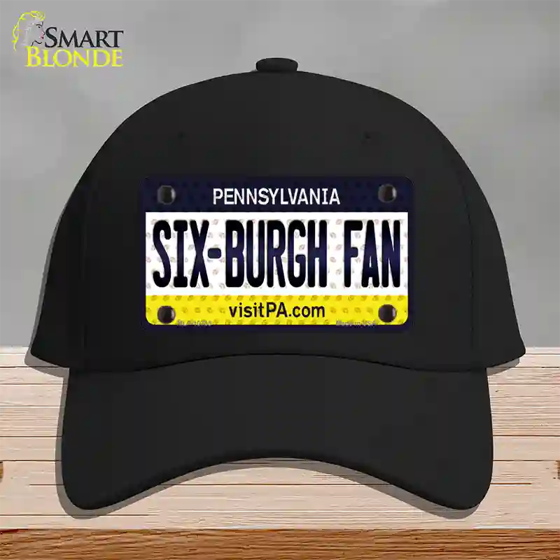 Six Burgh Fan Pennsylvania Novelty License Plate Hat Cotton / Black