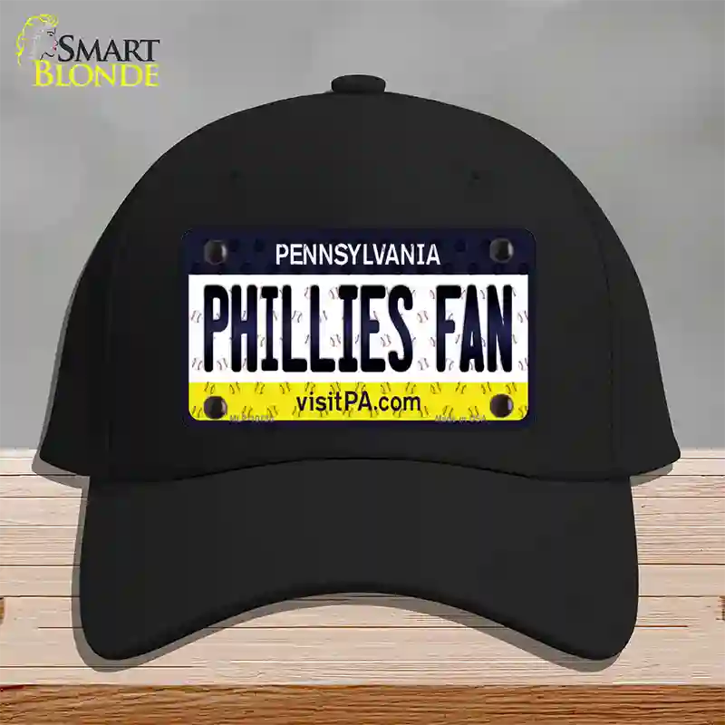 Phillies Fan Pennsylvania Novelty License Plate Hat Cotton / Black