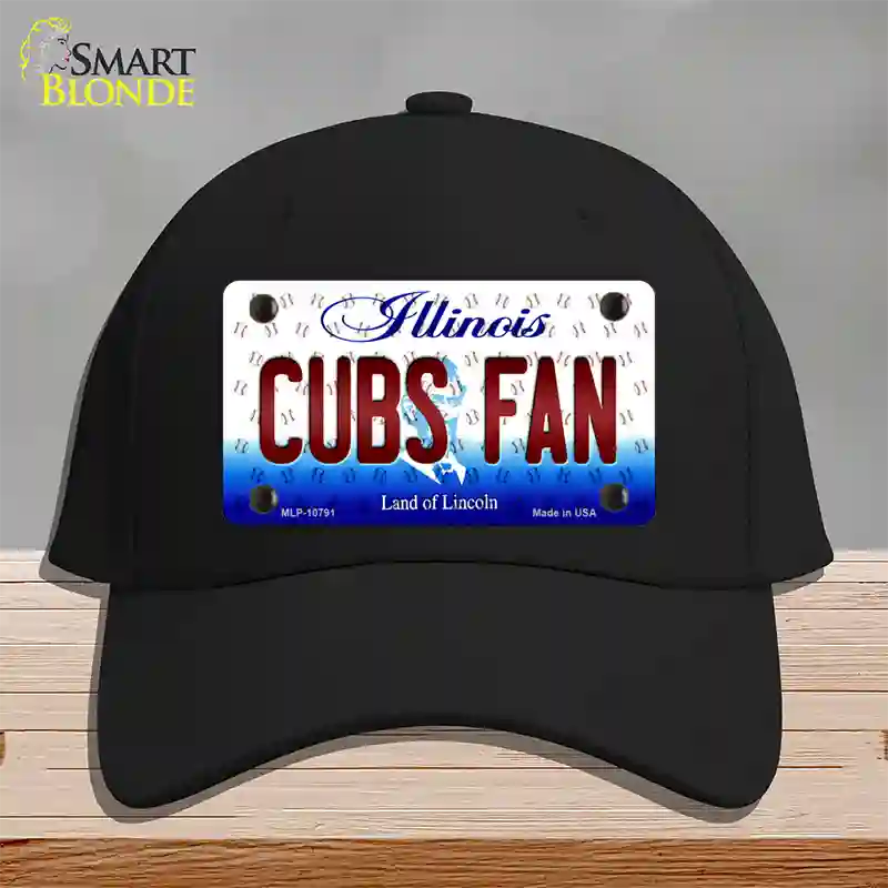 Cubs Fan Illinois Novelty License Plate Hat Cotton / Black