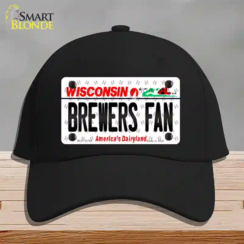 Brewers Fan Wisconsin Novelty License Plate Hat Cotton / Black