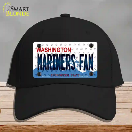 Mariners Fan Washington Novelty License Plate Hat Cotton / Black