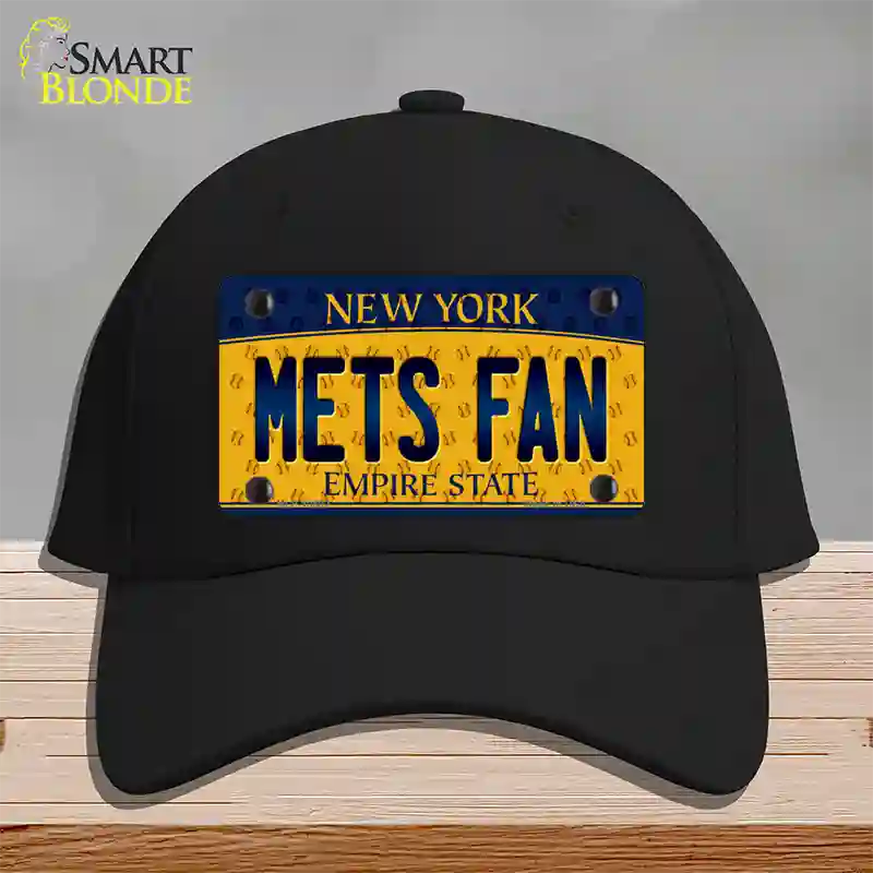 Mets Fan New York Novelty License Plate Hat Cotton / Black