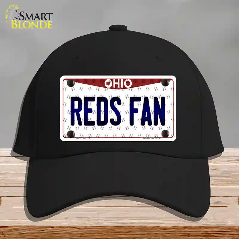 Reds Fan Ohio Novelty License Plate Hat Cotton / Black