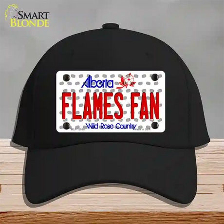 Flames Fan Alberta Novelty License Plate Hat Cotton / Black