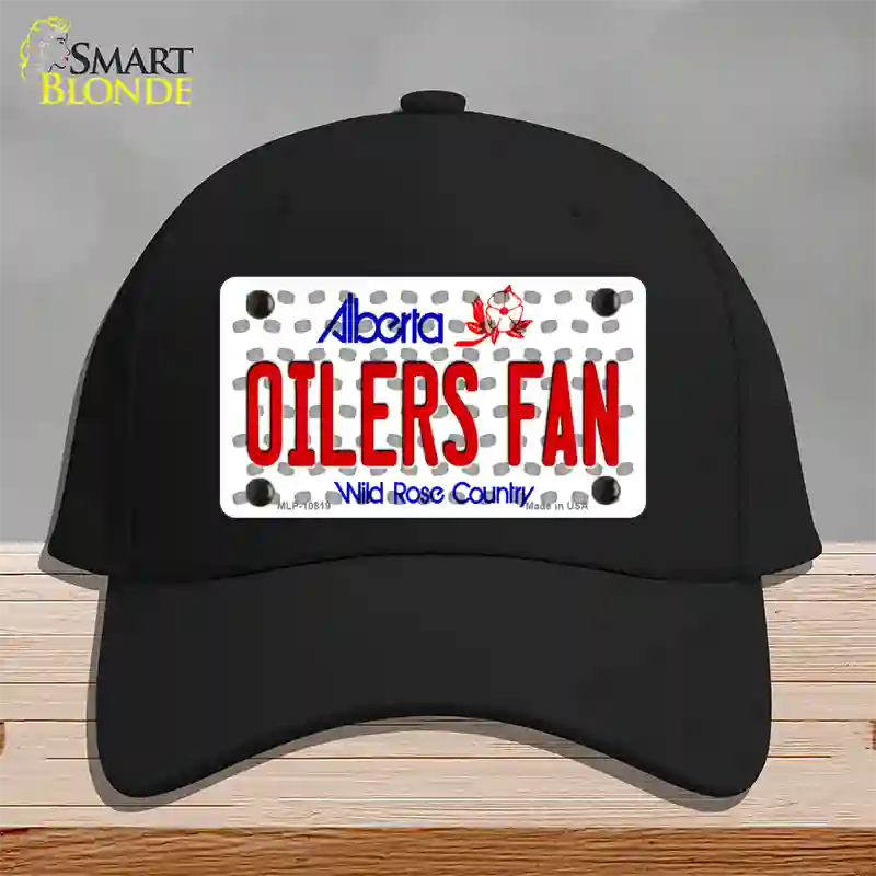 Oilers Fan Alberta Novelty License Plate Hat Cotton / Black