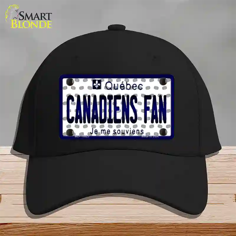 Canadiens Fan Quebec Novelty License Plate Hat Cotton / Black