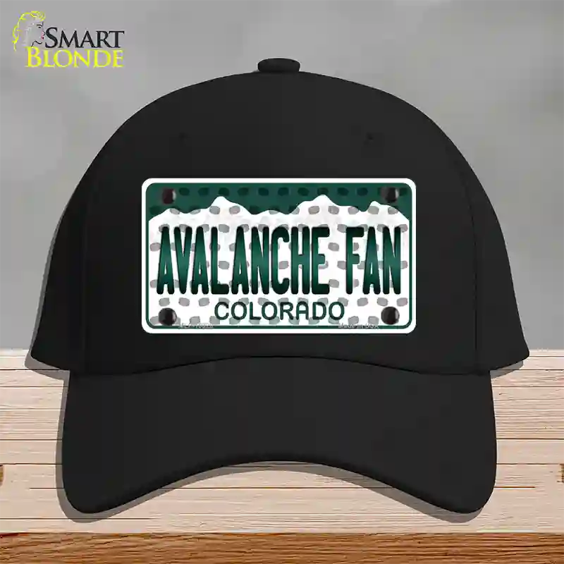 Avalanche Fan Colorado Novelty License Plate Hat Cotton / Black