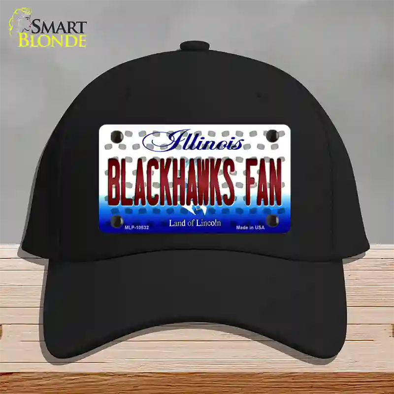 Blackhawks Fan Illinois Novelty License Plate Hat Cotton / Black