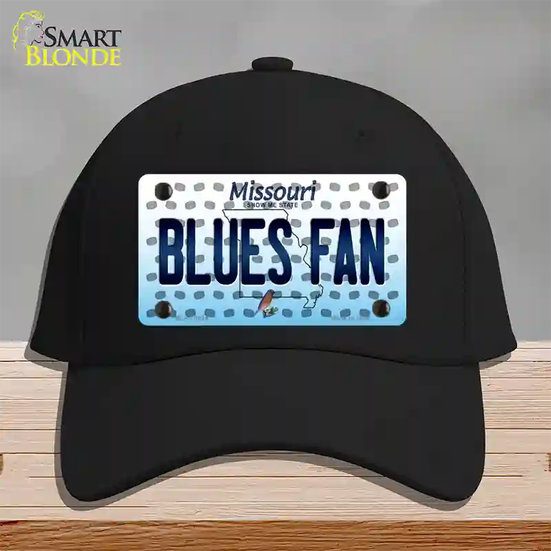 Blues Fan Missouri Novelty License Plate Hat Cotton / Black