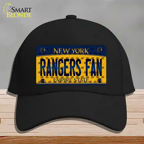 Rangers Fan New York Novelty License Plate Hat Cotton / Black