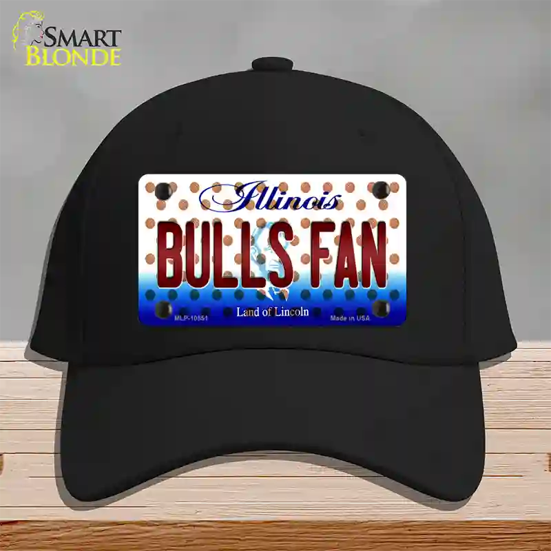 Bulls Fan Illinois Novelty License Plate Hat Cotton / Black