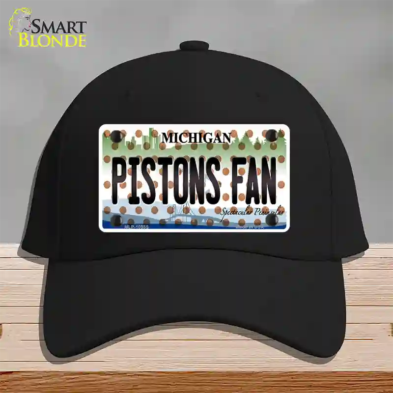 Pistons Fan Michigan Novelty License Plate Hat Cotton / Black