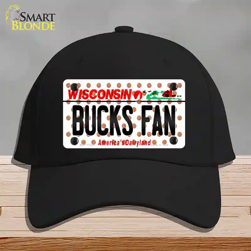 Bucks Fan Wisconsin Novelty License Plate Hat Cotton / Black