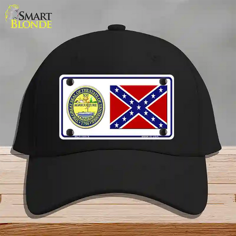 Confederate Flag Tennessee Seal Novelty License Plate Hat Cotton / Black