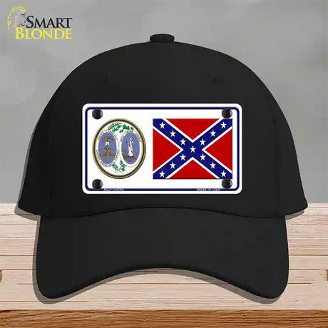 Confederate Flag South Carolina Seal Novelty License Plate Hat Cotton / Black