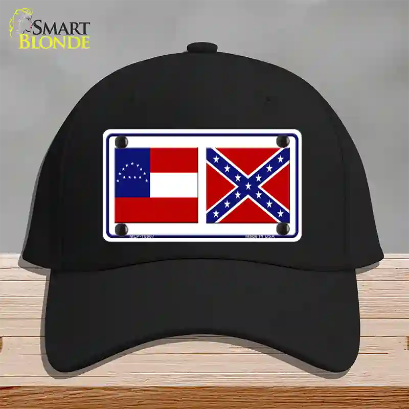 Confederate Robert E Lee Flag Novelty License Plate Hat Cotton / Black