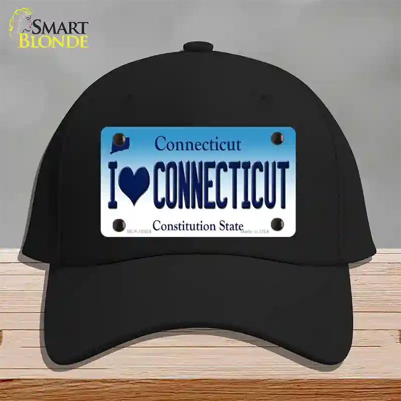 I Love Connecticut Novelty License Plate Hat Cotton / Black