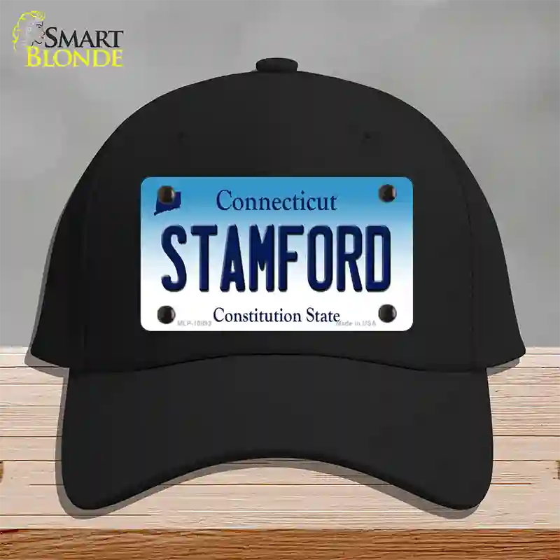 Stamford Connecticut Novelty License Plate Hat Cotton / Black