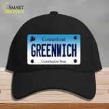 Greenwich Connecticut Novelty License Plate Hat Cotton / Black