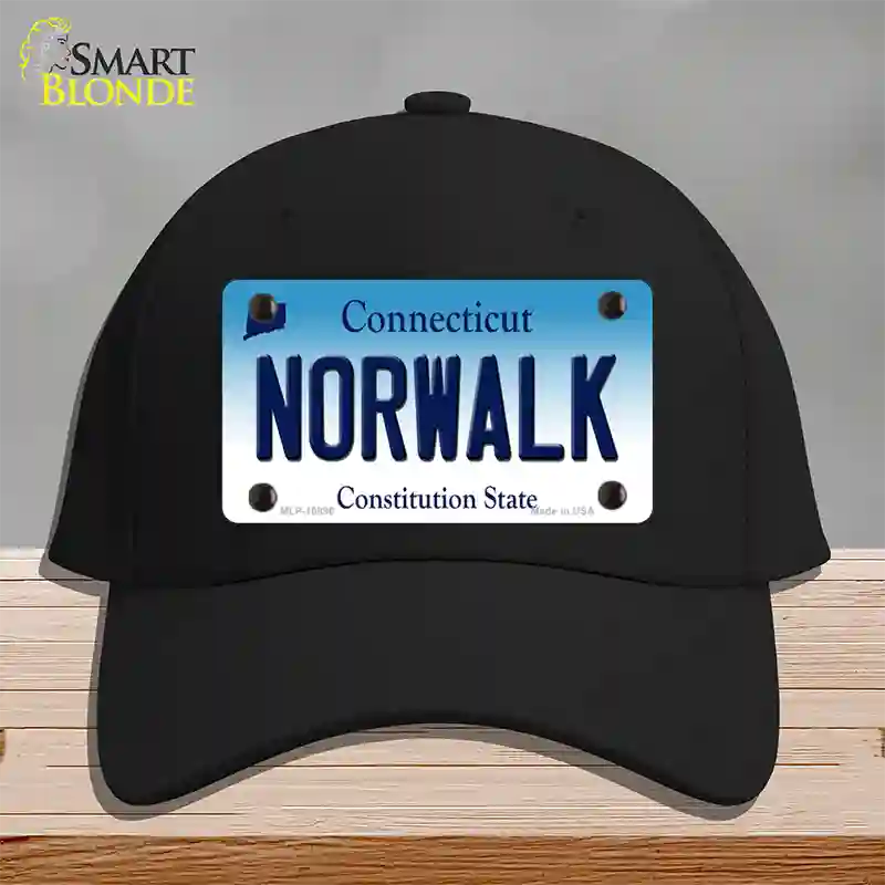 Norwalk Connecticut Novelty License Plate Hat Cotton / Black