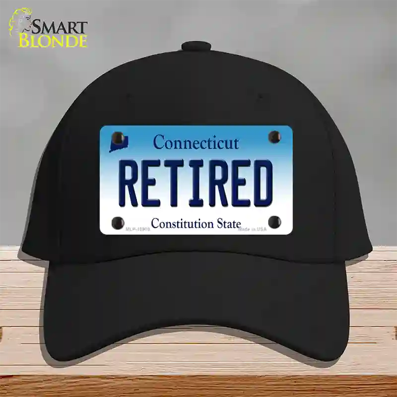 Retired Connecticut Novelty License Plate Hat Cotton / Black