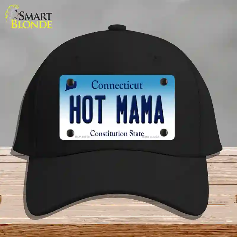 Hot Mama Connecticut Novelty License Plate Hat Cotton / Black