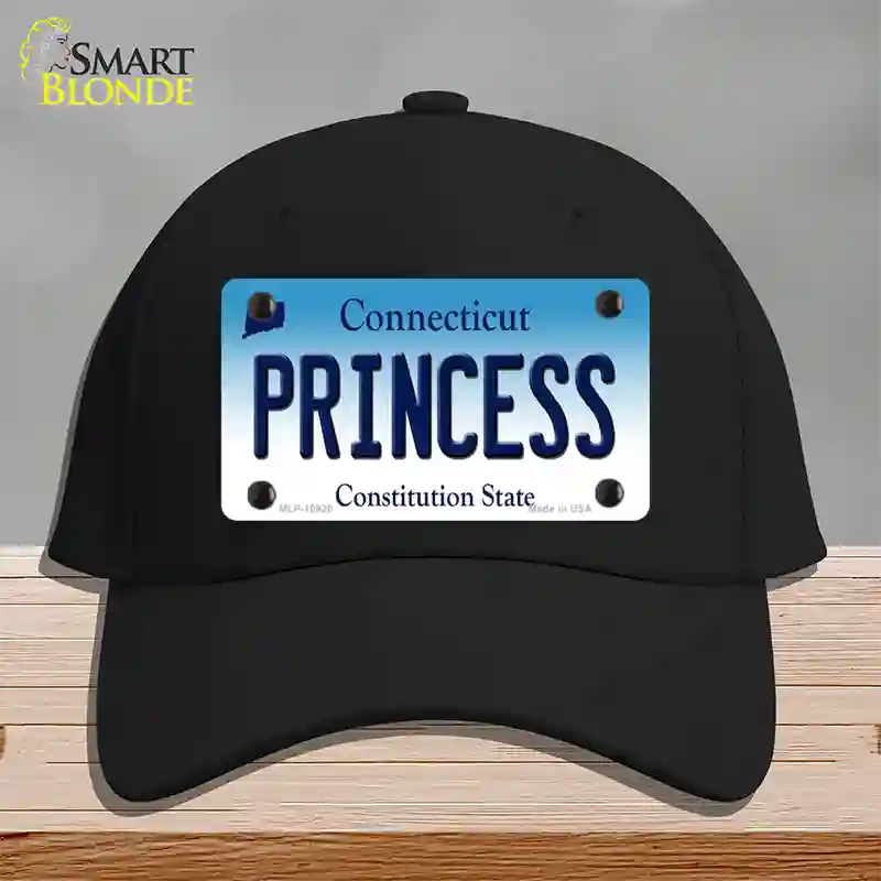 Princess Connecticut Novelty License Plate Hat Cotton / Black