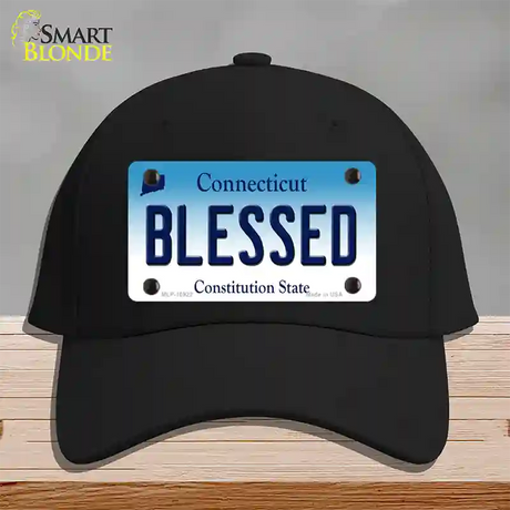 Blessed Connecticut Novelty License Plate Hat Cotton / Black