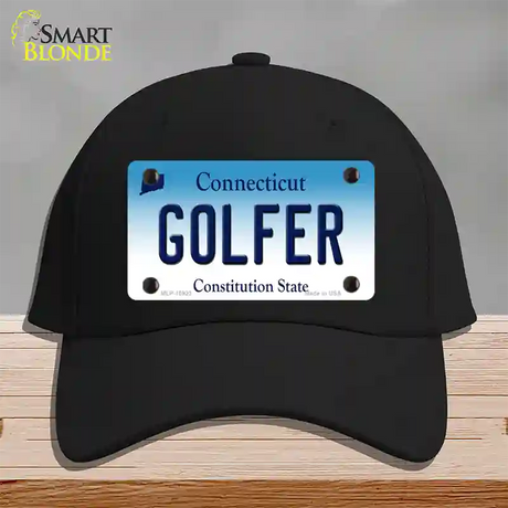 Golfer Connecticut Novelty License Plate Hat Cotton / Black