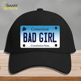 Bad Girl Connecticut Novelty License Plate Hat Cotton / Black