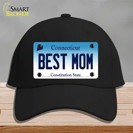 Best Mom Connecticut Novelty License Plate Hat Cotton / Black