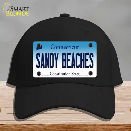 Sandy Beaches Connecticut Novelty License Plate Hat Cotton / Black