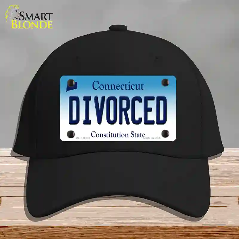 Divorced Connecticut Novelty License Plate Hat Cotton / Black