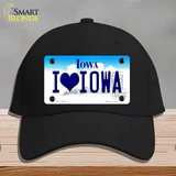 I Love Iowa Novelty License Plate Hat Cotton / Black