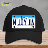 N Joy IA Iowa Novelty License Plate Hat Cotton / Black