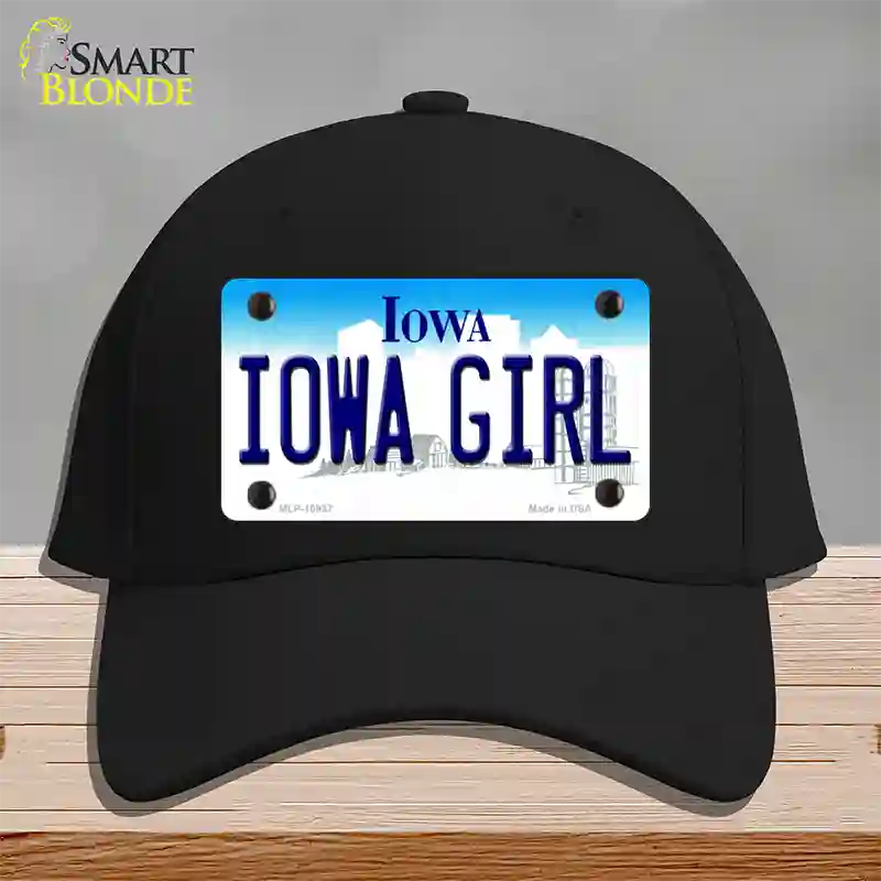 Iowa Girl Iowa Novelty License Plate Hat Cotton / Black