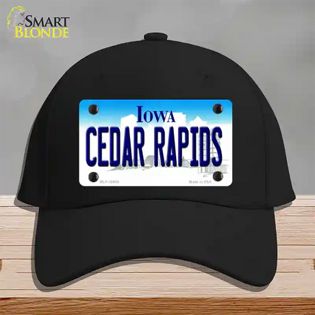 Cedar Rapids Iowa Novelty License Plate Hat Cotton / Black