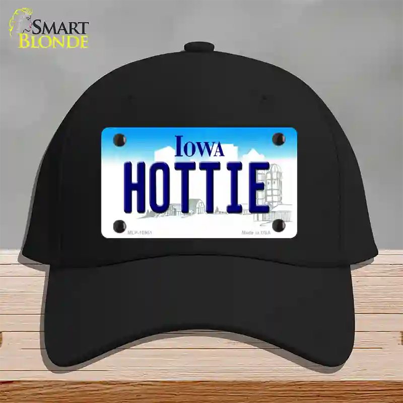 Hottie Iowa Novelty License Plate Hat Cotton / Black