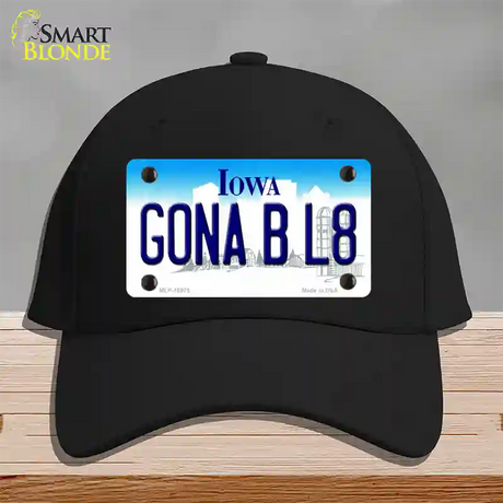 Gona B L8 Iowa Novelty License Plate Hat Cotton / Black