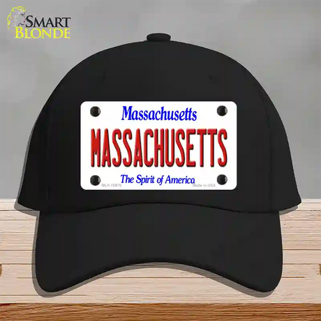 Massachusetts State Novelty License Plate Hat Cotton / Black